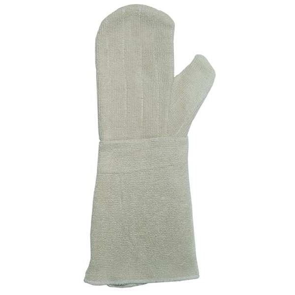 Condor Condor Heat Resistant Mitten, Terry Cloth, 450  Degrees F Max Temp., Gauntlet Cuff White, L ( 9 ) - 4JD74
