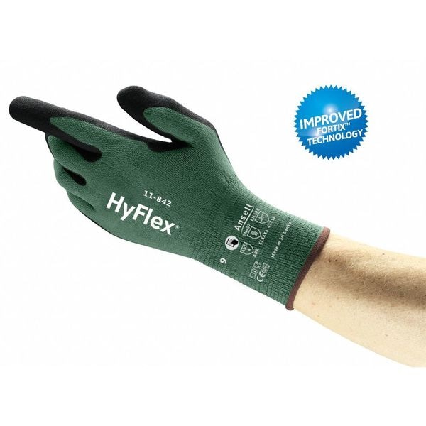 Ansell Knit Gloves, DGX Palm, Knitwrist, Green, 1 PR - 11-842