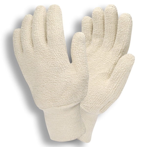 Cordova Knit Wrist Terry Gloves, Loop-Out, Natural, 12PK - 3218