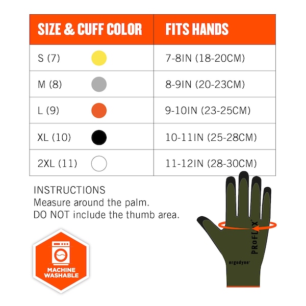 Ergodyne ANSI A4 Nitrile Coated CR Gloves, Green, Size S - 7042