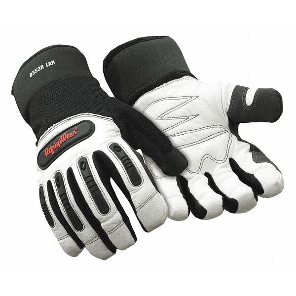 Refrigiwear Cold Protection Gloves, Goatskin ( Double Palm ) Palm, Straight Cuff, White, 1 PR - 0353RWHTLAR