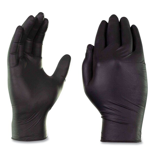 Gloveworks By Ammex Disposable Gloves, 6 mil Palm, Nitrile, Powder-Free, L, 1000 PK, Black - GWBEN46100