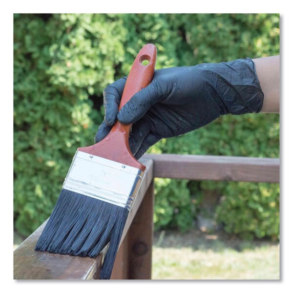 Gloveworks By Ammex Disposable Gloves, 6 mil Palm, Nitrile, Powder-Free, L, 1000 PK, Black - GWBEN46100