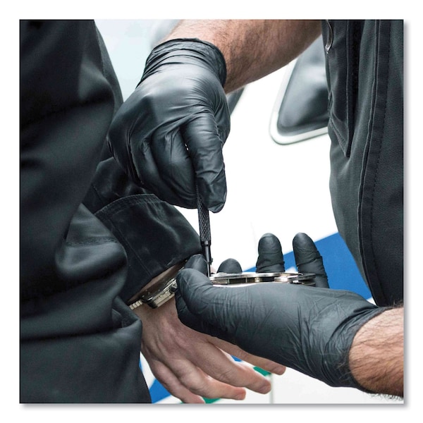 Gloveworks By Ammex Disposable Gloves, 6 mil Palm, Nitrile, Powder-Free, L, 1000 PK, Black - GWBEN46100