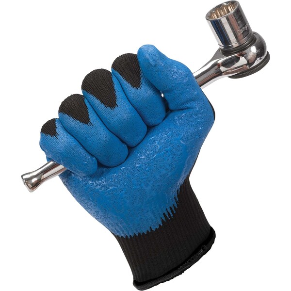 Kleenguard Coated Gloves, Foam Nitrile, Smooth, Palm, 3 Abrasion Level, Black, L (9) 12 PK - 40227