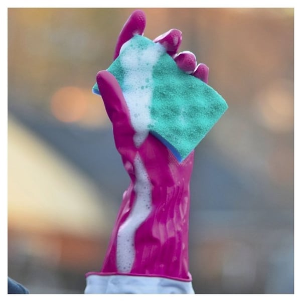 O-Cedar Playtex Living Reusable Gloves, M, Latex/Neoprene/Nitrile, Gray - 166119