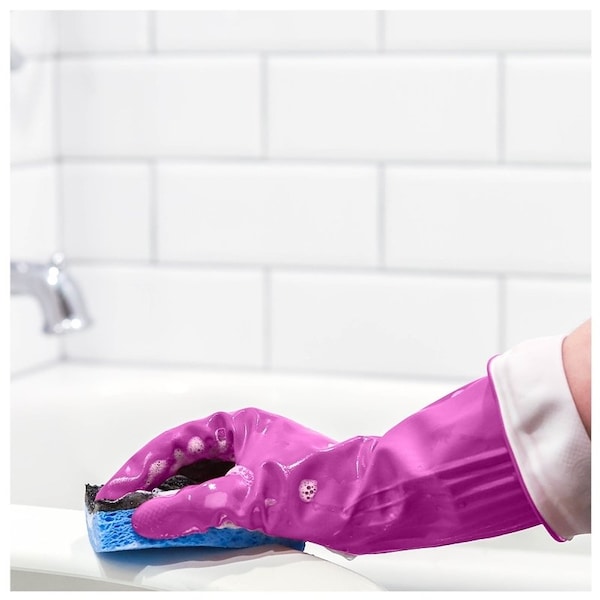 O-Cedar Playtex Living Reusable Gloves, M, Latex/Neoprene/Nitrile, Gray - 166119