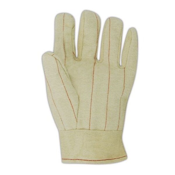 Magid Textile Gloves, Polyester/Cotton Blend, Band Top Cuff Natural, Men's (Fits Large), 12 PK - 96BT