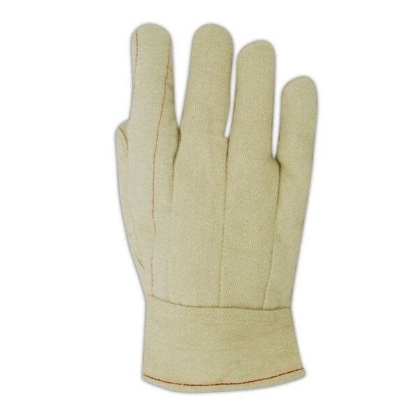 Magid Textile Gloves, Polyester/Cotton Blend, Band Top Cuff Natural, Men's (Fits Large), 12 PK - 96BT