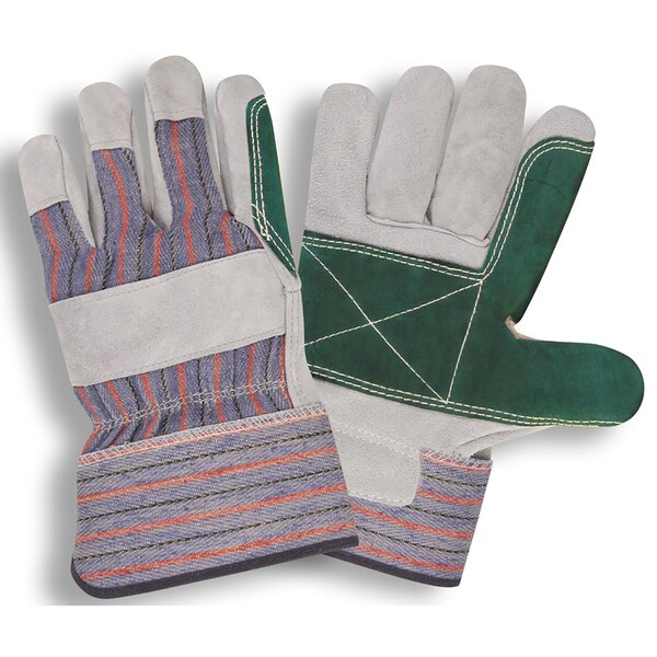 Cordova REGULAR SHOULDER LEATHER, DOUBLE PALM, RUBBERIZED SAFETY CUFF GLOVES, 12PK - 7261