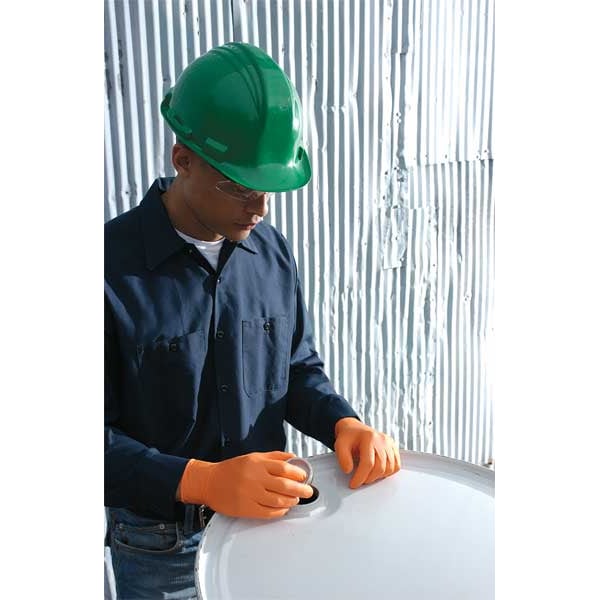 Ansell N48, Disposable Gloves, 5.1 mil Palm, Nitrile, Powder-Free, XL (10), 100 PK, Orange - N484