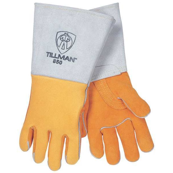 Tillman 850 Welding Gloves, Straight Cuff, Wing Thumb, Premium Elkskin, L, 1 PR - 850L