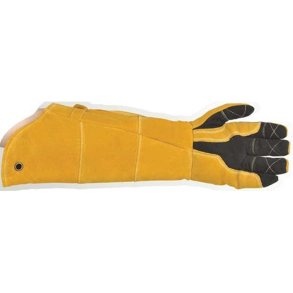 Caiman 1878 Welding Gloves, Extended Gauntlet Cuff, Wing Thumb, Premium Deerskin, L, 1 PR - 1878-5