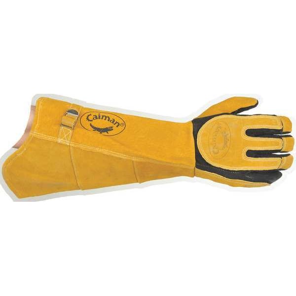 Caiman 1878 Welding Gloves, Extended Gauntlet Cuff, Wing Thumb, Premium Deerskin, L, 1 PR - 1878-5