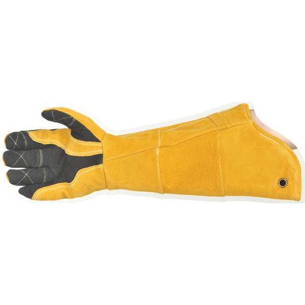 Caiman 1878 Welding Gloves, Extended Gauntlet Cuff, Wing Thumb, Premium Deerskin, L, 1 PR - 1878-5