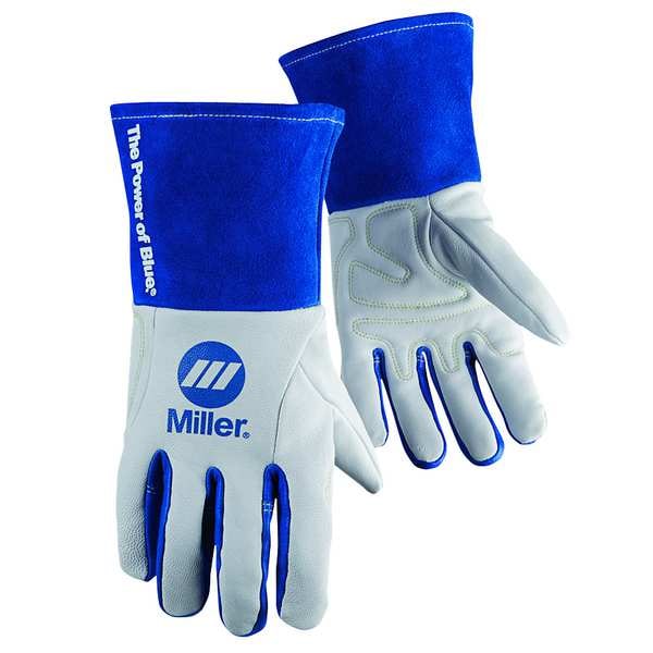 Miller Electric Performance Welding Gloves, Gauntlet Cuff, Keystone Thumb, Premium Goatskin, L, 1 PR - 263348