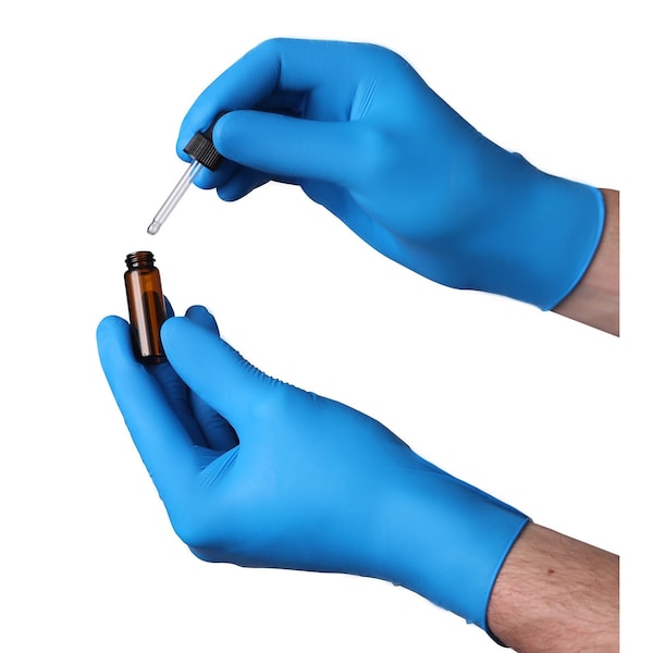 Vguard A18A1, Disposable Gloves, 3.5 mil Palm, Nitrile, Powder-Free, Medium, 1000 PK, Blue - A18A12