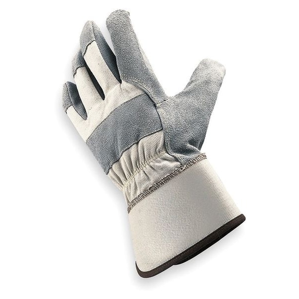 Condor Leather Gloves, Cowhide, Safety Cuff, Wing Thumb, Full Finger, Gray, S, 1 PR - 1VT32