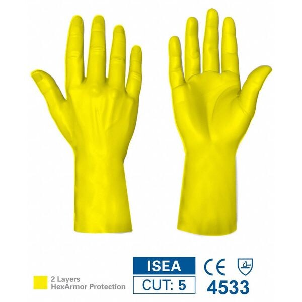 Hexarmor Cut-Resistant Gloves, Cut Level A9 , Uncoated , None , L 1 PR - 400R6E-L (9)