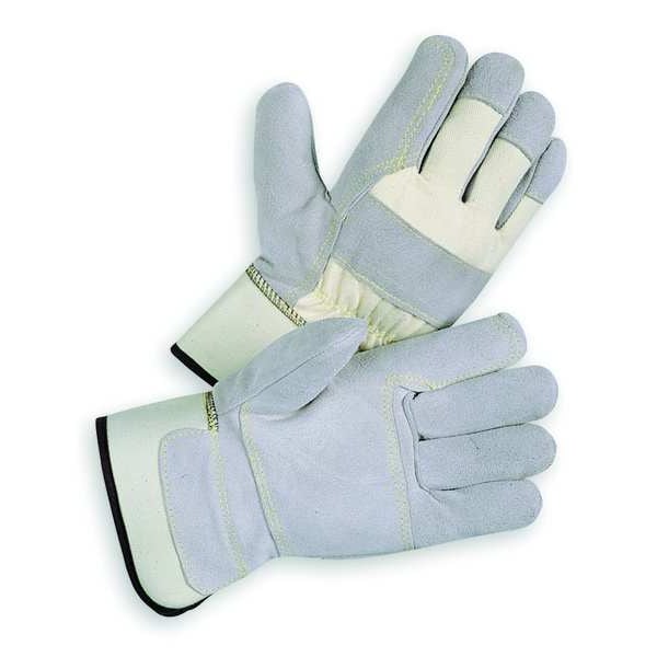 Condor Leather Gloves, Cowhide, Safety Cuff, Wing Thumb, Full Finger, Gray, XL, 1 PR - 5AJ46