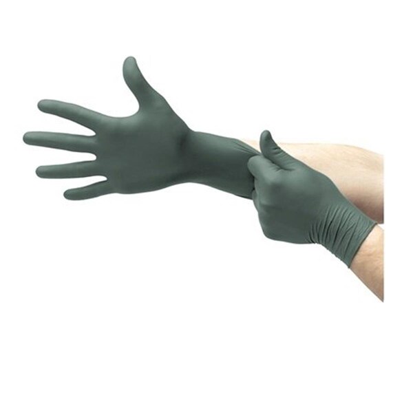 Creative Clothes Dura Flock, Disposable Gloves, Nitrile, L, Green - CR1117162