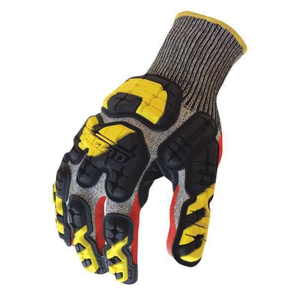 Ironclad Performance Wear Impact Gloves, L, Gray/Red/Hi-Vis Yllw, PR - INDI-KC5-04-L