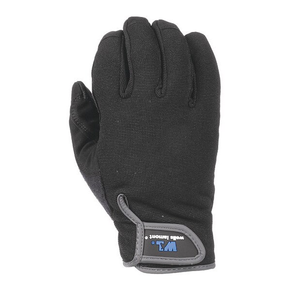 Wells Lamont Mechanics Gloves, Synthetic Leather Palm, L, Black - 7700L