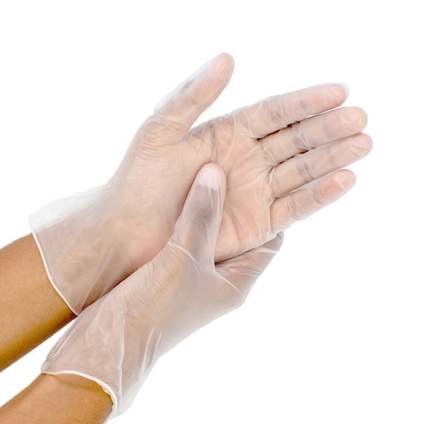 Kleen Chef Disposable Gloves, Vinyl, Powder-Free, M, 100 PK, Clear - KC-MS-M-FHVG-1CL-Z