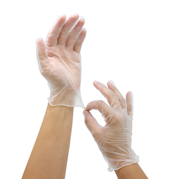 Kleen Chef Disposable Gloves, Vinyl, Powder-Free, M, 100 PK, Clear - KC-MS-M-FHVG-1CL-Z
