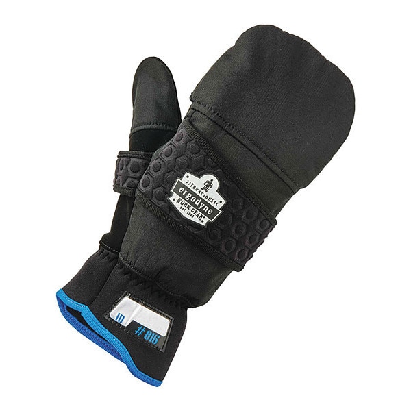 Proflex By Ergodyne Thermal Gloves, Synthetic Leather Palm, Fleece Lining, Black, XL - 816