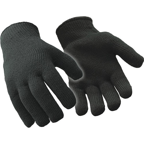Refrigiwear Cold Protection Glove Liners, Acrylic Loop Terry Palm, Black, L/XL - 0401RBLKLXL