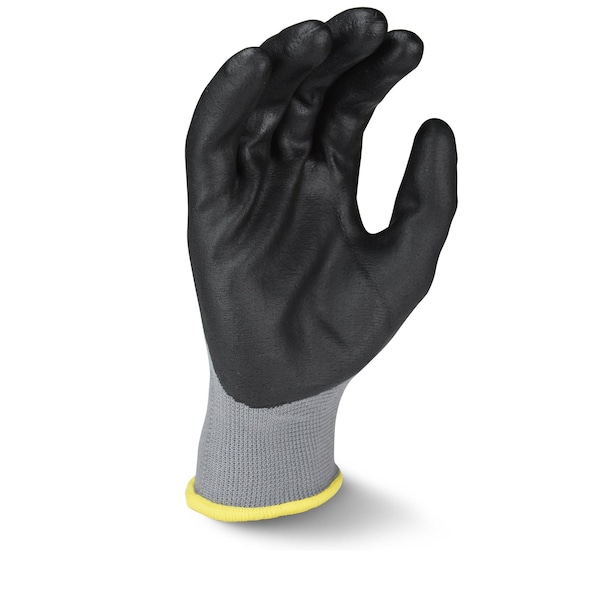 Radians Coated Gloves, Foam Nitrile, Palm, Gray, L - RWG13CL