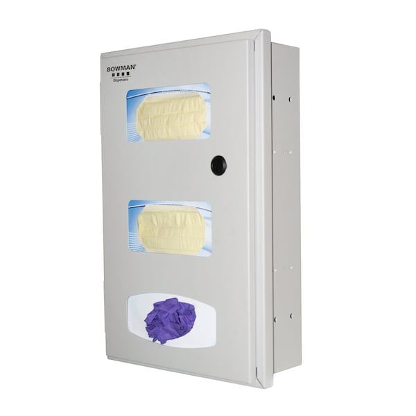 Bowman Dispensers Semi-Recessed Face Mask & Tissue Dispenser - RE302-0012