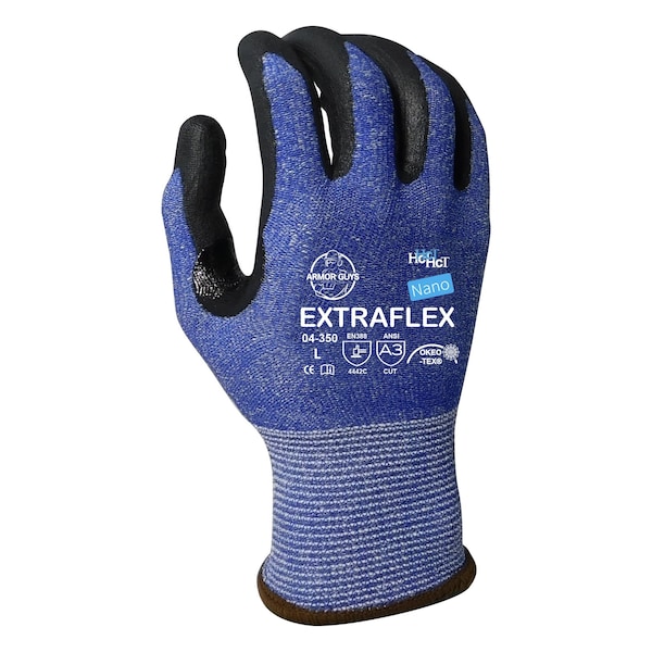Armor Guys Cut Resistant Gloves, Cut Level A3 , HCT Nano-Foam Palm , L 12 PK - 04-350-L