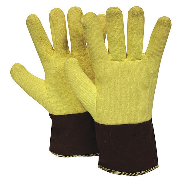 National Safety Apparel Thermal Gloves, Terry Cloth/Kevlar(R), 600 Degrees F Max Temp., Yellow, L, 1 PR - G43RTRF01012