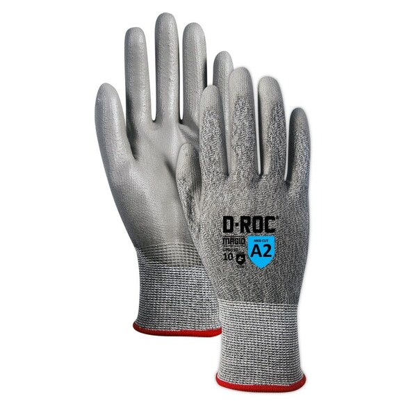 Magid Coated Gloves, Polyurethane, 6 Abrasion Level, Salt & Pepper, 1 PR - GPD510-6