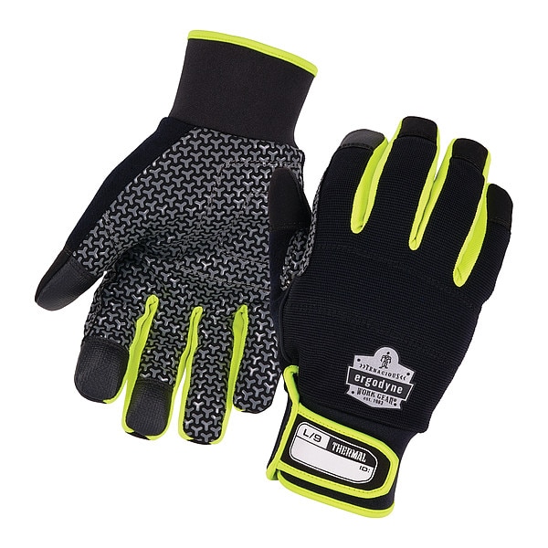Ergodyne Cold Storage Glove, Silicone Palm, -20  Degrees F Min. Temp., Hook-and-Loop Cuff - 18157
