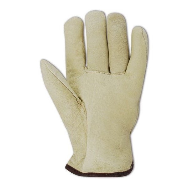 Magid Leather Drivers Gloves, Leather, Slip On Cuff, Tan, 2XL 12 PK - B742E-XXL