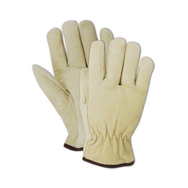 Magid Leather Drivers Gloves, Leather, Slip On Cuff, Tan, 2XL 12 PK - B742E-XXL