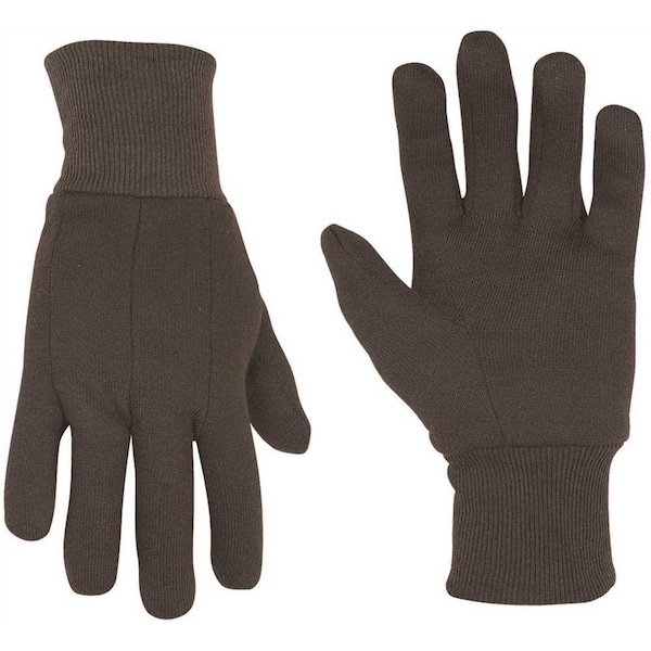 Custom Leathercraft Large 100% Cotton Brown Jersey Gloves, 12PK - 2018L