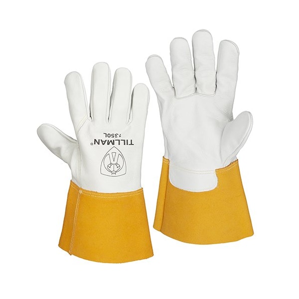 Tillman Welding Gloves, Tillman 1350, MIG, Straight Cuff, Cowhide, Kevlar Stitching, Unlined, XS - 1350XS