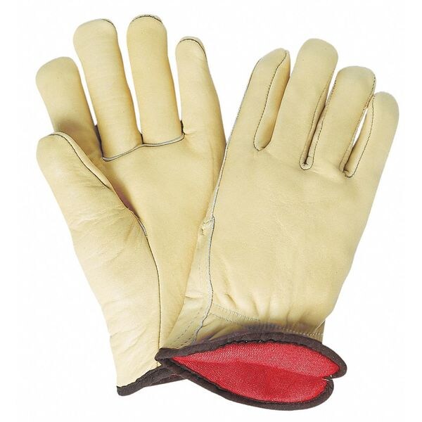 Mcr Safety Leather Drivers Gloves, Cowhide, Shirred Slip-On, Straight Thumb, Gunn Cut, Beige / Beige, S 12 PK - 3260S