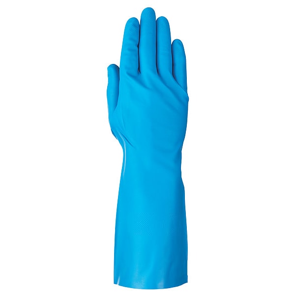 Ansell Chemical Resistant Gloves, Nitrile, Gauntlet, Blue, 1 PR - 58-010