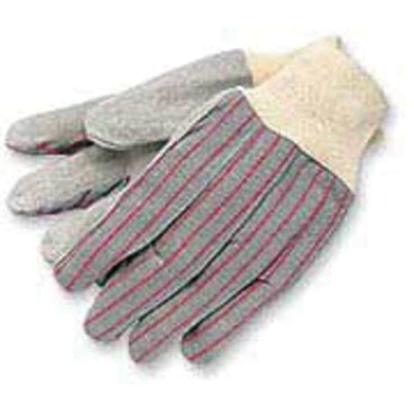 Mcr Safety Leather Gloves, Cowhide, Knit Cuff, Straight Thumb, Full Finger, Gray, L, 12 PK - 1040