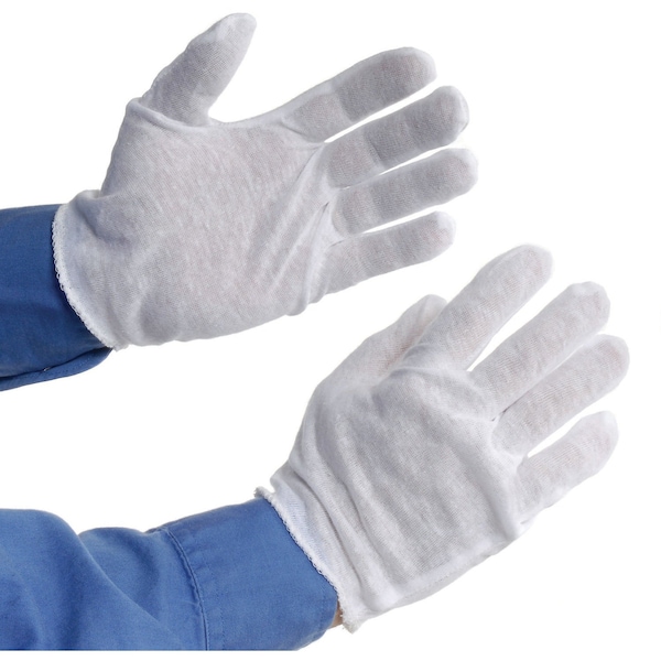 Pip Inspection Gloves, Mens Hemmed, White, 1 Dozen - 97-500H