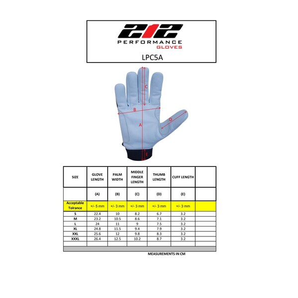 212 Performance Goatskin Leather Cut Resistant Palm Fabricator Gloves in Black ANSI Level A5, Small - LPC5A-0508