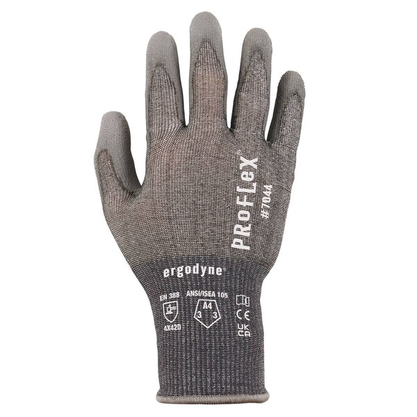 Ergodyne ANSI A4 PU Coated CR Gloves, Gray, Size XL - 7044
