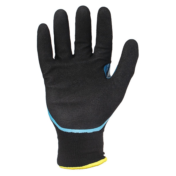 Ironclad Performance Wear Coated Gloves, Nitrile/Nylon Palm, Acrylic Lining, Black/Blue, M ( 8 ) - KC1SNW2-03-M