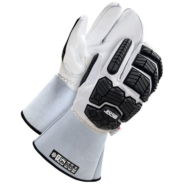 Bdg Leather Mitts, Goatskin Palm, Black/Gray, L - 50-9-5011-L