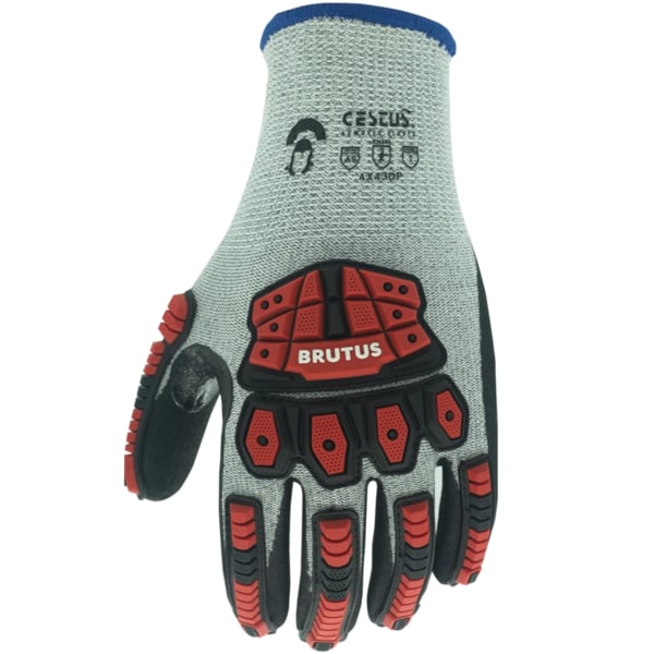 Cestus ANSI Cut A9 Impact Gloves, Nitrile Coated, Gel Padded, 13G HPPE, L - 3408-L
